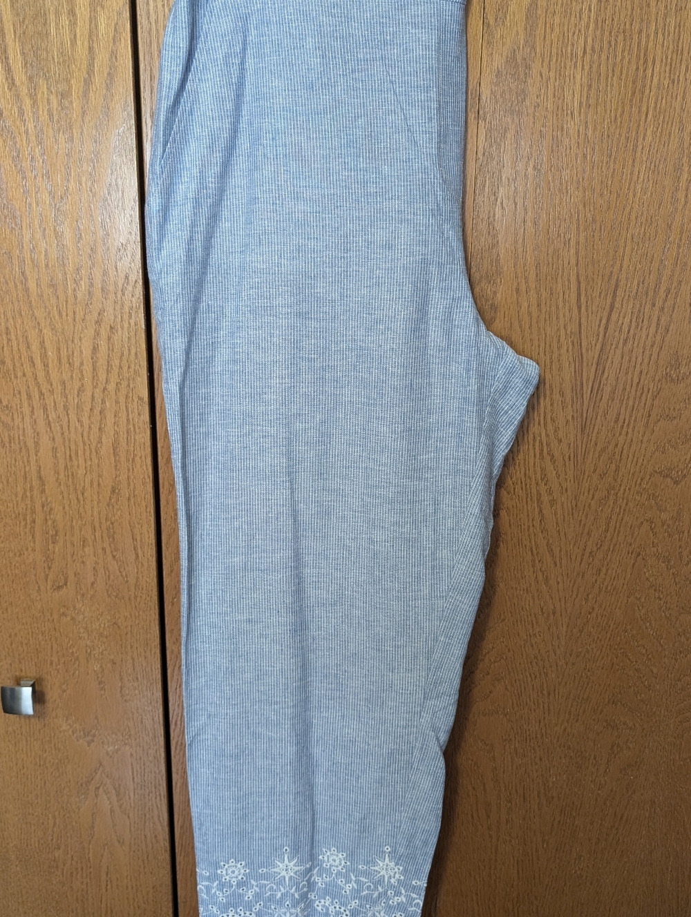 Chico's Blue and White Striped Capris-Size 16